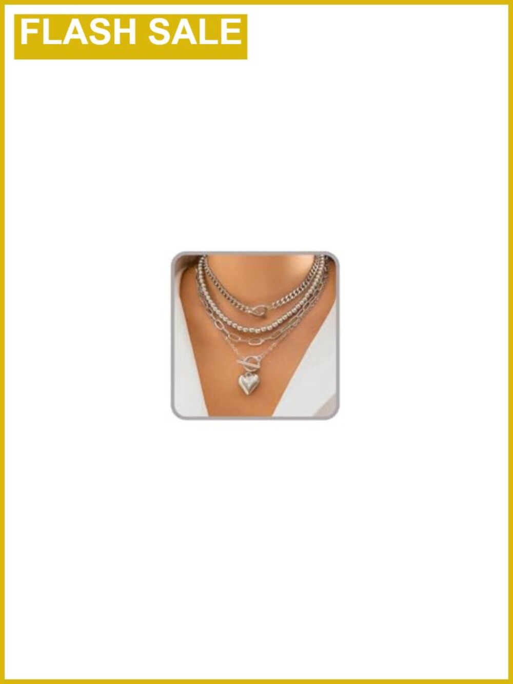 Otxas Layered Chunky Necklace Alloy Adjustable Stackable Women's Jewelry